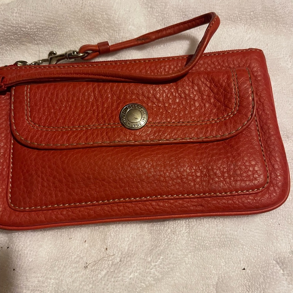 Red Leather Wristlet